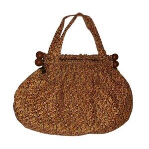 Vintage 1960's Handmade Bag Wooden Dowell Floral Cottagecore Pioneer With Wallet